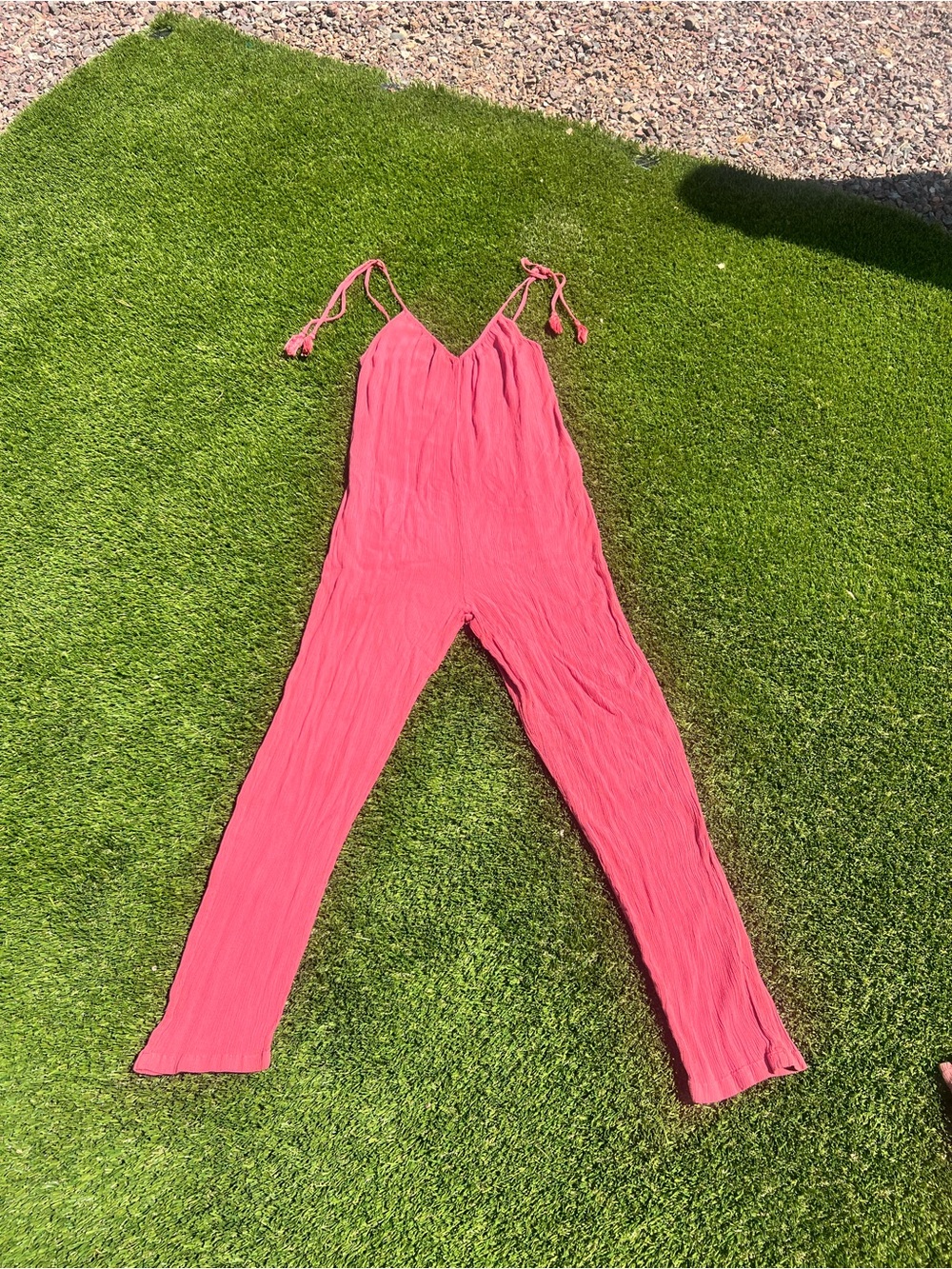 Coral Women's Sleeveless Tie-Shoulder Jumpsuit